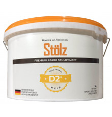 Абсолютно матовая краска для стен и потолков Stölz D2, 10L