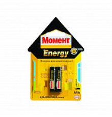 БАТАРЕЙКА "МОМЕНТ ENERGY" ТИП AAA (2 ШТ. НА БЛИСТЕРЕ) В ШОУ-БОКСЕ (1/10/100)  ХЕНКЕЛЬ