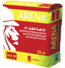 Бетонный состав, для работ при температуре от -25°C до +45°C ARENA FastMix Hot30 серый 25 кг.