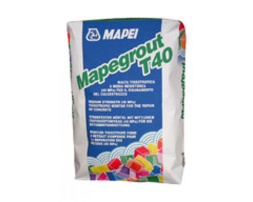 Безусадочная быстротвердеющая ремонтная смесь Mapegrout T40 / Мапеграут Т40 серый 25кг.Mapei