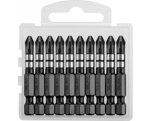 Биты Kraftool Impact Pro Pozidriv тип хвостовика E 1/4″ PZ 50 мм. 26193-2-50-S10