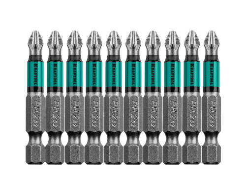 Биты Kraftool Optimum Line 50 мм. PH2 тип хвостовика E 1/4″ 26122-2-50-10