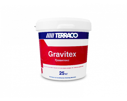 Декоративное покрытие акриловое Gravitex Granule 2 мм. с зернистой текстурой "Шуба" 25 кг. Terraco 