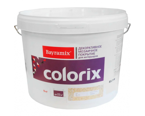 Декоративное покрытие мозаичное акриловое с добавлением цветных чипсов Bayramix Colorix 9 кг.