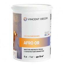 Декоративное покрытие VINCENT DECOR AFRO OR фактура мелкого песка с золотистым эффектом (1л)
