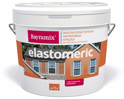 Декоративное покрытие высокоэластичное противогрибковое Bayramix Elastomeric полуматовый 9 л.