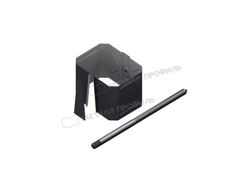 Держатель трубы на кирпич Металл Профиль Foramina Freeze QUADRO 120/76 RAL 7024 Серый графит