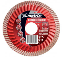 Диск алмазный, отрезной Turbo Extra, 115 х 22,2 мм, сухая резка Matrix Professional