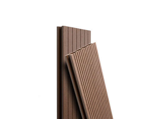 Доска террасная ДПК Ecodecking Базик 140 х 28 х 3000 мм. Шоколад