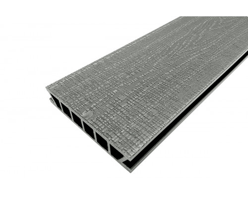 Доска террасная из ДПК Deckron Woodlike 3D тиснение под дерево 153 х 28 х 6000 мм. Серый