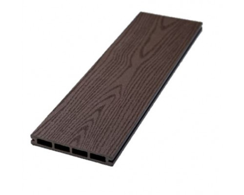 Доска террасная из ДПК тиснение/вельвет Ecodecking Техно 145 х 20 х 4000 мм. Шоколад