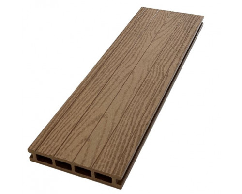 Доска террасная из ДПК тиснение/вельвет Ecodecking Техно плюс 150 х 25 х 3000 мм. Бронза