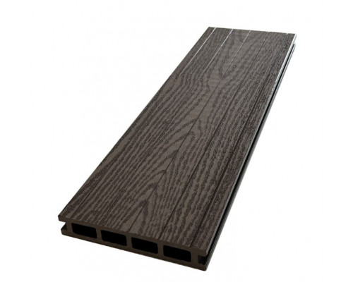 Доска террасная из ДПК тиснение/вельвет Ecodecking Техно плюс 150 х 25 х 4000 мм. Шоколад