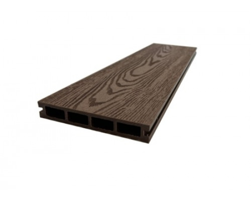 Доска террасная из ДПК тиснение/вельвет Ecodecking Титан 140 х 25 х 3000 мм. Шоколад
