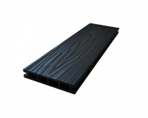 Доска террасная из ДПК тиснение/вельвет Ecodecking Титан 3D 140 х 25 х 4000 мм. Антрацит