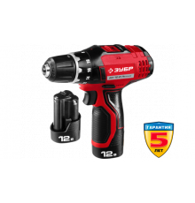 Дрель-шуруповерт аккум., ЗУБР Li-Ion, 2 скорости, 12В, 1.5 Ач, 10 мм  0-360/0-1400 об/мин, 2 АКБ, БЗУ, блокировка шпинделя