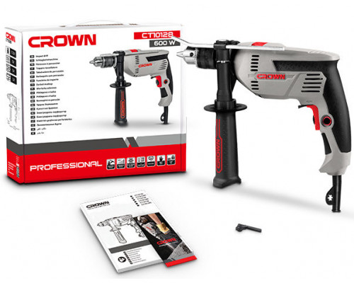 Дрель ударная Вт 600, d: 1,5 - 13 0мм. CT10128 Crown