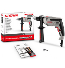 Дрель ударная Вт 750 d: 2 - 13 мм. Crown CT10129C