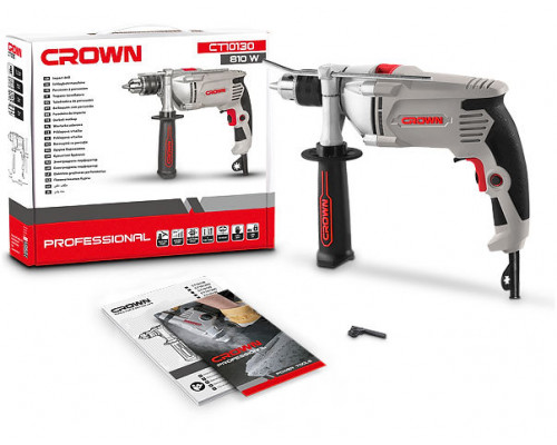 Дрель ударная Вт 810, d 1,5 - 13 мм. Crown CT10130C