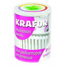 Эмаль акриловая для радиаторов супербелая 1 кг. "KRAFOR"
