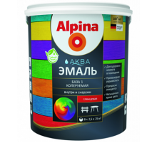 Эмаль акриловая водоразбавляемая Alpina Аква База 1 глянцевая 0,9 л.