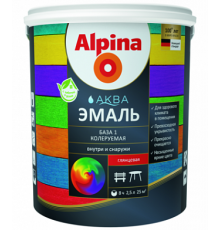 Эмаль акриловая водоразбавляемая Alpina Аква База 3 глянцевая 0,864 л.