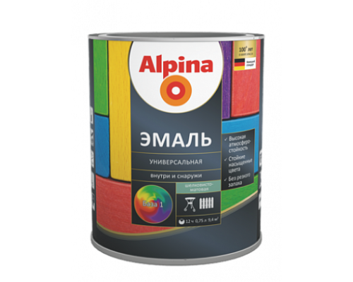 Эмаль алкидная универсальная Alpina База 3 шелковисто-матовая 2,5 л.