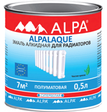 Эмаль Alpa Alpalaque для радиаторов отопления полуматовая 0,5л