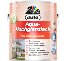 Эмаль для дерева и металла акриловая Dufa Aqua-Hochglanzlack глянцевая белая 750 гр.