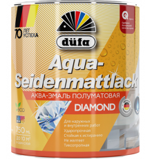 Эмаль для дерева и металла акриловая Dufa Aqua-Seidenmattlack полуматовая белая 2,5 кг.