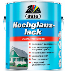 Эмаль для дерева и металла алкидная Dufa Hochglanzlack глянцевая белая 2,5 л.