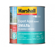 Эмаль для дерева и металла водная Marshall Export Aqua плуматовая черая 0,5 л.