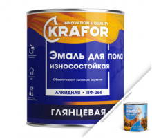 Эмаль для пола износоустойчивая ПФ–266 золотистая 2,7 кг., Krafor