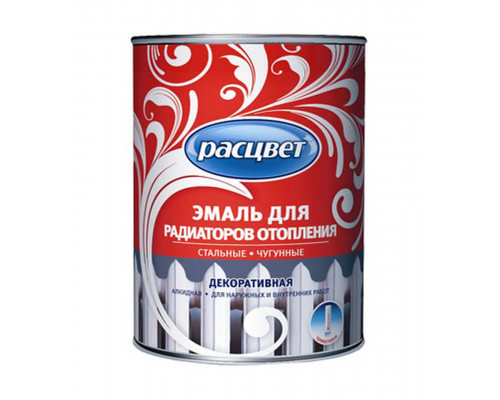 Эмаль для радиаторов алкидная для наружных и внутренних работ Расцвет глянцевая белая 1 кг.