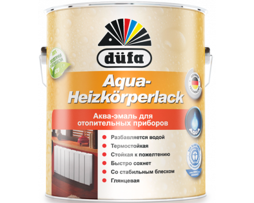 Эмаль для радиаторов водоразбавляемая Dufa Aqua-Heizkorperlack глянцевый 750 г.