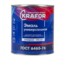 Эмаль ПФ-115 универсальная Krafor алкидная глянцевая 2,7 кг. черная
