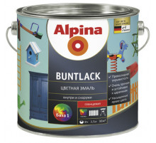 Эмаль универсальная Alpina Buntlack / Альпина Бунтлак шелковисто-матовая бесцветная 0,638 л.