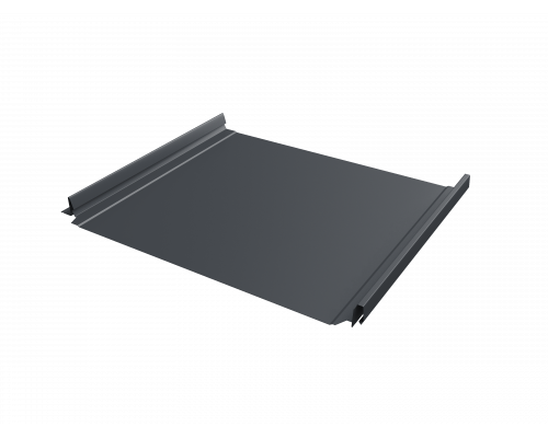 Фальцевая кровля Grand Line Кликфальц Pro PurPro Matt 275 RAL 7024 Мокрый асфальт 0,5 мм.
