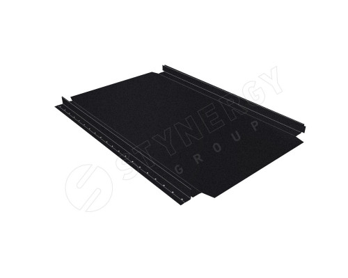 Фальцевая кровля Stynergy Смарт Фальц Про CORUNDUM50® матовый RAL 9005 глубокий черный 0,5 мм.