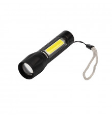ФОНАРЬ АККУМ. АЛЮМИН., ГОЛОВНОЙ СВЕТ 1,5 ВТ, БОКОВОЙ 2 ВТ, USB КАБЕЛЬ (1/240) "REXANT" 75-714
