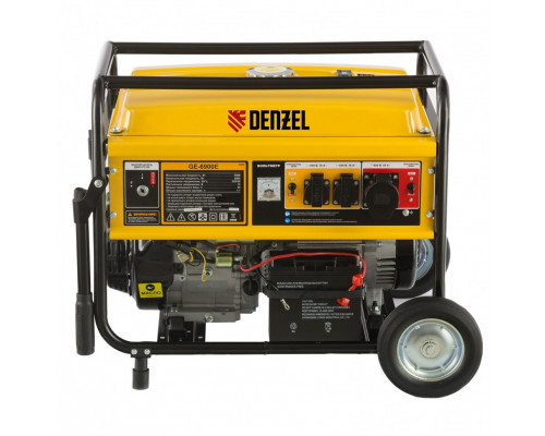 Генератор бензиновый GE 6900E, 5.5 кВт, 220 В/50 Гц, 25 л, электростартер Denzel
