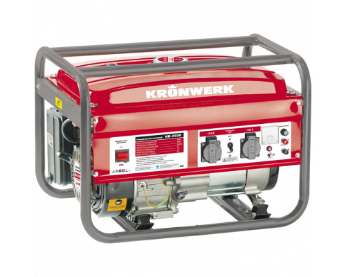 Генератор бензиновый KB 2500, 2.4 кВт, 220 В/50 Гц, 15 л, ручной старт Kronwerk