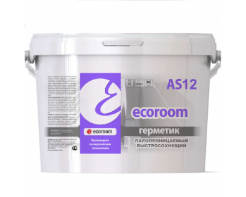 Герметик акриловый быстросохнущий паропроницаемый для окон Ecoroom AS 12 белый 15 кг.
