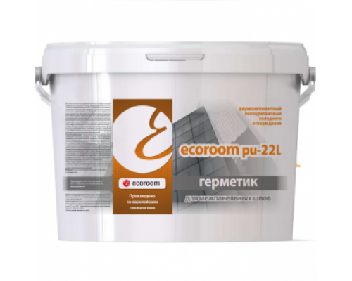 Герметик двухкомпонентный полиуретановый для межпанельных швов Ecoroom PU 22 L серый 10,2 кг.