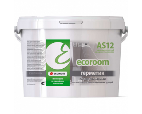 Герметик однокомонентный акриловый паропроницаемый для окон Ecoroom AS 12 белый 600 мл.