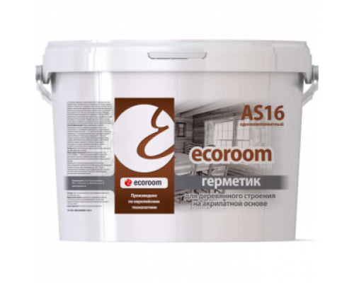 Герметик однокомпонентный акриловый для покрытий из древесины Ecoroom AS 16 белый 7 кг.