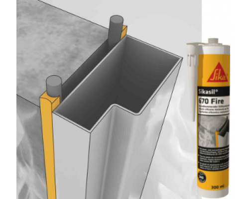 Герметик однокомпонентный огнестойкий Sikasil®-670 Fire серый 600 мл. Sika