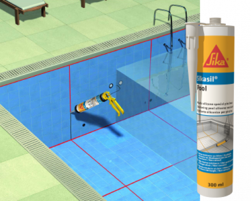Герметик силиконовый для плавательных бассейнов и зон Sikasil® Pool белый 300 мл. Sika