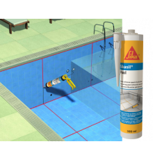 Герметик силиконовый для плавательных бассейнов и зон Sikasil® Pool серый 600 мл. Sika