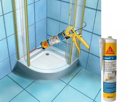 Герметик силиконовый нейтральный санитарный Sikasil®-C черный 600 мл. Sika